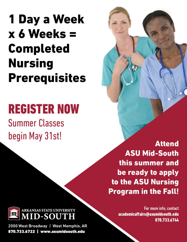 Get Your Nursing Pre-Requisites Completed This Summer - ASU Mid-South ...